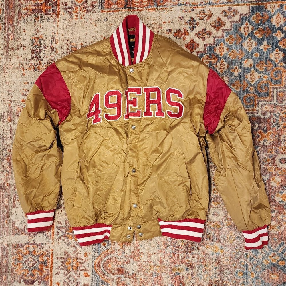 49ers NFL MEn's Satin Jacket Mens Large Gold